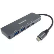 PREMIUMCORD Hub USB-C auf 2x USB 3.2 Typ-C  2x USB 3.2, 5G SuperSpeed, Aluminium