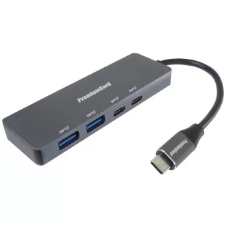 PREMIUMCORD Hub USB-C auf 2x USB 3.2 Typ-C 2x USB 3.2, 5G SuperSpeed, Aluminium PREMIUMCORD Hub USB-C auf 2x USB 3.2 Typ-C 2x USB 3.2, 5G SuperSpeed, Aluminium