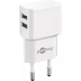 Goobay Strom- und Ladeadapter 230V auf 2x USB, max.2, 4A, weiß