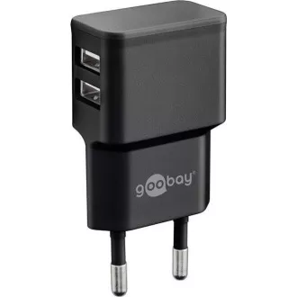 Goobay Strom- und Ladeadapter 230V auf 2x USB, max.2, 4A, schwarz