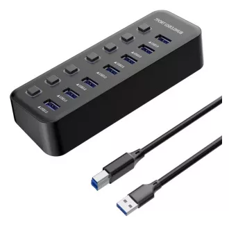 PREMIUMCORD Hub USB 3.2, 7-fach mit Port-Switches, 5G SuperSpeed, Schwarz PREMIUMCORD Hub USB 3.2, 7-fach mit Port-Switches, 5G SuperSpeed, Schwarz