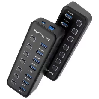 PREMIUMCORD Hub USB 3.2, 7-fach mit Port-Switches, 5G SuperSpeed, Schwarz PREMIUMCORD Hub USB 3.2, 7-fach mit Port-Switches, 5G SuperSpeed, Schwarz
