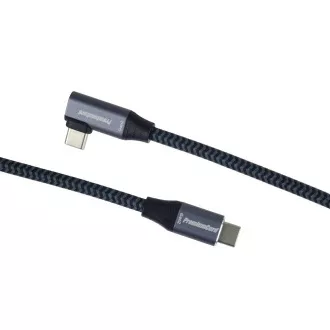 PREMIUMCORD USB-C gebogenes Kabel (USB 3.2 Gen2x2, 5A, 100W, 20Gbit/s) 3m, Grau PREMIUMCORD USB-C gebogenes Kabel (USB 3.2 Gen2x2, 5A, 100W, 20Gbit/s) 3m, Grau