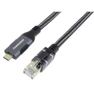 PremiumCord Ethernet-Kabel USB-C zu LAN RJ45 10/100/1000, 2m