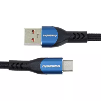 PREMIUMCORD Kabel USB-C auf USB 2.0, aufladbar, 5A, 1m
