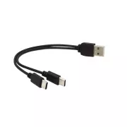 PREMIUMCORD Ladekabel USB 2.0, 2xUSB-C auf USB, 15cm, schwarz