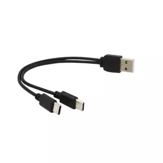 PREMIUMCORD Ladekabel USB 2.0, 2xUSB-C auf USB, 15cm, schwarz
