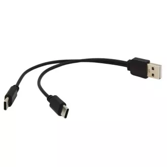 PREMIUMCORD Ladekabel USB 2.0, 2xUSB-C auf USB, 15cm, schwarz