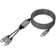 PREMIUMCORD USB-C Ladekabel, 2xUSB-C auf USB-C, 100W, 1m, schwarz