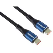 PremiumCord USB-C Kabel (USB 3.2 GEN 2x2, 5A, 100W, 20Gbit/s) 1, 5m, Baumwollgeflecht