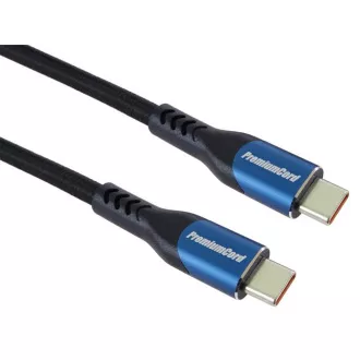 PremiumCord USB-C Kabel (USB 3.2 GEN 2x2, 5A, 100W, 20Gbit/s) 1, 5m, Baumwollgeflecht PremiumCord USB-C Kabel (USB 3.2 GEN 2x2, 5A, 100W, 20Gbit/s) 1, 5m, Baumwollgeflecht