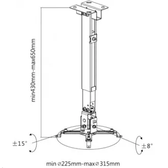 Reflecta TAPA 43-65cm Decken- und Wandbeamerhalter weiß