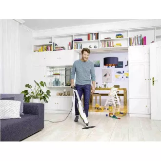 Karcher SC 3 Upright Steam Mop, 1600 W, beseitigt bis zu 99,999 % der Viren und 99,99 % der üblichen Haushaltsbakterien, weiß