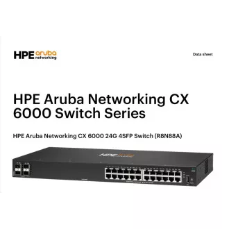 HPE Aruba Networking CX 6000 24G 4SFP Switch R8N88A RENEW HPE Aruba Networking CX 6000 24G 4SFP Switch R8N88A RENEW