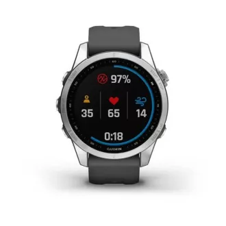 Garmin fenix 7s Glas, Silber/Graphit-Silikonband, EU Garmin fenix 7s Glas, Silber/Graphit-Silikonband, EU
