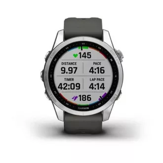 Garmin fenix 7s Glas, Silber/Graphit-Silikonband, EU Garmin fenix 7s Glas, Silber/Graphit-Silikonband, EU