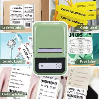 Niimbot Etikettendrucker B21S Smart, grün Etikettenrolle 210 Stk. Niimbot Etikettendrucker B21S Smart, grün Etikettenrolle 210 Stk.