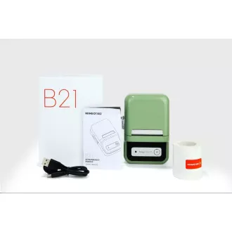 Niimbot Etikettendrucker B21S Smart, grün Etikettenrolle 210 Stk. Niimbot Etikettendrucker B21S Smart, grün Etikettenrolle 210 Stk.