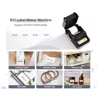 Niimbot Etikettendrucker B21S Smart, schwarz Etikettenrolle 210 Stk. Niimbot Etikettendrucker B21S Smart, schwarz Etikettenrolle 210 Stk.