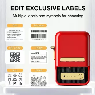 Niimbot Etikettendrucker B21S Smart, rot   Etikettenrolle 210 Stk.