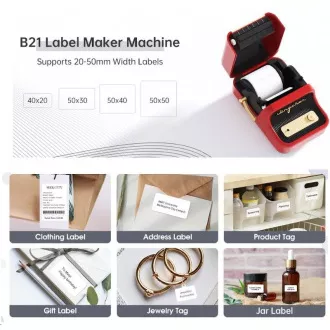 Niimbot Etikettendrucker B21S Smart, rot   Etikettenrolle 210 Stk.