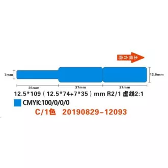 Niimbot Kabeletiketten RXL 12, 5x109mm 65Stück Blau für D11 und D110
