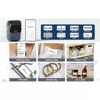 Niimbot Etikettendrucker B1 Smart, grau   Etikettenrolle 210 Stk.