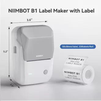 Niimbot Etikettendrucker B1 Smart, grau   Etikettenrolle 210 Stk.