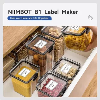 Niimbot Etikettendrucker B1 Smart, grau   Etikettenrolle 210 Stk.