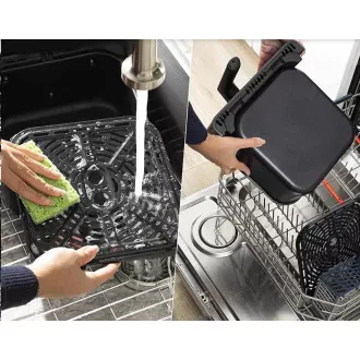 Cosori Dual Blaze 6.4L SMART Heißluftfritteuse   5x Spieß und Grill. Grillplatte, schwarz