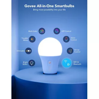 Govee Smart Glühbirne RGBWW 9W-60W 800lm E27 Lange Lebensdauer Govee Smart Glühbirne RGBWW 9W-60W 800lm E27 Lange Lebensdauer