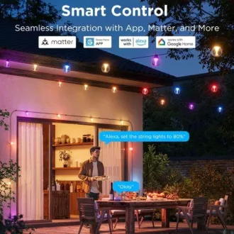 Govee RGBICW Smart Garden Kette 15 Glühbirnen Materie Govee RGBICW Smart Garden Kette 15 Glühbirnen Materie