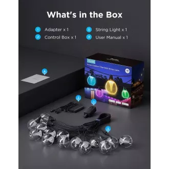 Govee RGBICW Smart Garden Kette 15 Glühbirnen Materie Govee RGBICW Smart Garden Kette 15 Glühbirnen Materie