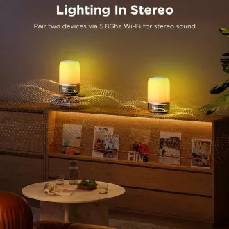 Govee Tischleuchte 2 RGBW Kabellose Lautsprecherlampe - JBL Sound