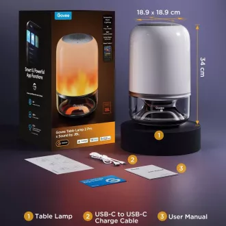 Govee Tischleuchte 2 RGBW Kabellose Lautsprecherlampe - JBL Sound
