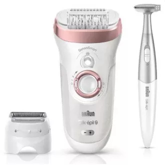 Braun Silk-épil 9-890 Rose Gold Epilierer, SensoSmart, Trocken- und Nassrasur, 2 Geschwindigkeiten, Massagesystem, Geschenk-Edition