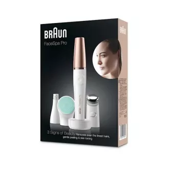 Braun FaceSpa Pro 913 Epilierer für Gesichtsepilation, 3in1, Revitalisierung, Hautstraffung
