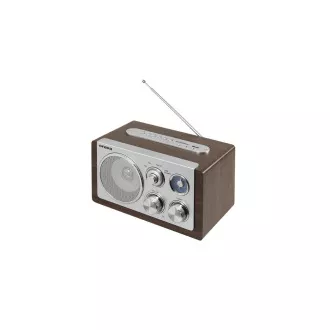 Orava RR-29 A Radio, 1 x 3, 5W, AM/FM Radio, USB, AUX Eingang, SD Karte, braun / silber