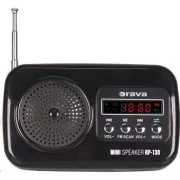 Orava RP 130 tragbarer Radioempfänger, SD-Karte, Kopfhörerausgang, LED-Display, FM-Radio, USB, AUX-Eingang, schwarz