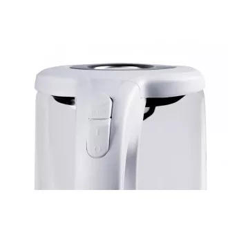 Orava VK-4017 W elektrischer Wasserkocher, 2200 W, 1,7 l, Glas, LED-Hintergrundbeleuchtung, automatische Abschaltung, weiß