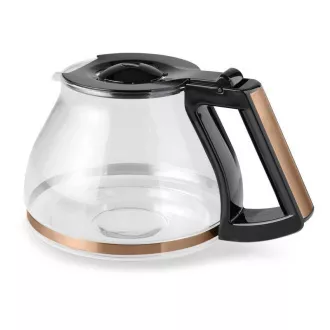 Melitta AromaFresh 1021-04 Kaffeemaschine mit Mahlwerk, Tropfschale, Glaskanne, 1180 W, Display, Kupfer