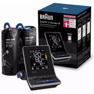 Braun ExactFit 5 CONNECT BUA6350 Arm-Blutdruckmessgerät, Arrhythmie-Erkennung, LCD-Display, Bluetooth Braun ExactFit 5 CONNECT BUA6350 Arm-Blutdruckmessgerät, Arrhythmie-Erkennung, LCD-Display, Bluetooth