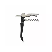 Orava WO-8 Hebel-Wein- und Bieröffner, zweistufig, praktisches Messer, schwarz