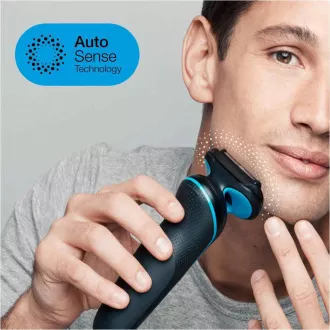 Braun Series 5 51-B1000s Elektrorasierer, Bart und Gesicht, kabellos, Klinge, schwarz/blau