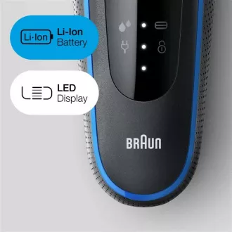 Braun Series 5 51-B1000s Elektrorasierer, Bart und Gesicht, kabellos, Klinge, schwarz/blau