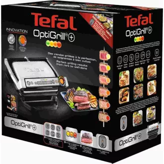 Tefal GC712D34 Elektrogrill OptiGrill Inox, 2000 W, 6 Programme, Thermostat, Saftschale, silber/schwarz Tefal GC712D34 Elektrogrill OptiGrill Inox, 2000 W, 6 Programme, Thermostat, Saftschale, silber/schwarz