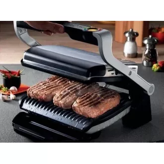 Tefal GC712D34 Elektrogrill OptiGrill Inox, 2000 W, 6 Programme, Thermostat, Saftschale, silber/schwarz Tefal GC712D34 Elektrogrill OptiGrill Inox, 2000 W, 6 Programme, Thermostat, Saftschale, silber/schwarz