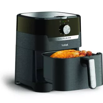 TEFAL EY501815 Easy Fry & Grill Heißluftfritteuse, Braten und Grillen, 4, 2 l, 1550 W, mechanische Steuerung, schwarz TEFAL EY501815 Easy Fry & Grill Heißluftfritteuse, Braten und Grillen, 4, 2 l, 1550 W, mechanische Steuerung, schwarz