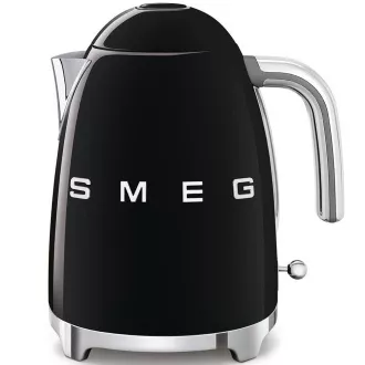 Smeg KLF03BLEU elektrischer Wasserkocher, 1, 7 l, (7 Tassen), 2400 W, 1950er Stil, schwarz