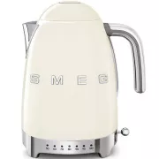 Smeg KLF04CREU elektrischer Wasserkocher, 1, 7 l (7 Tassen), 2400 W, 50er Jahre Stil, Temperaturregelung, 7 Programme, cremefarben